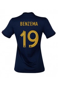 Fotbalové Dres Francie Karim Benzema #19 Dámské Domácí Oblečení MS 2022 Krátký Rukáv